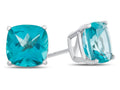 FJC Finejewelers 6x6mm Cushion-Cut Coated Paraiba Topaz Post-With-Friction-Back Stud Earrings