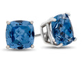 FJC Finejewelers 6x6mm Cushion-Cut Simulated Aquamarine Post-With-Friction-Back Stud Earrings