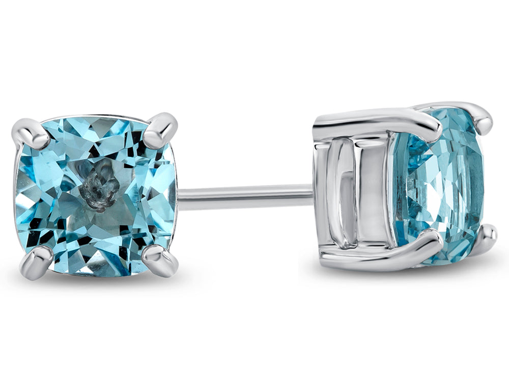 FJC Finejewelers 6x6mm Cushion-Cut Sky Blue Topaz Post-With-Friction-Back Stud Earrings