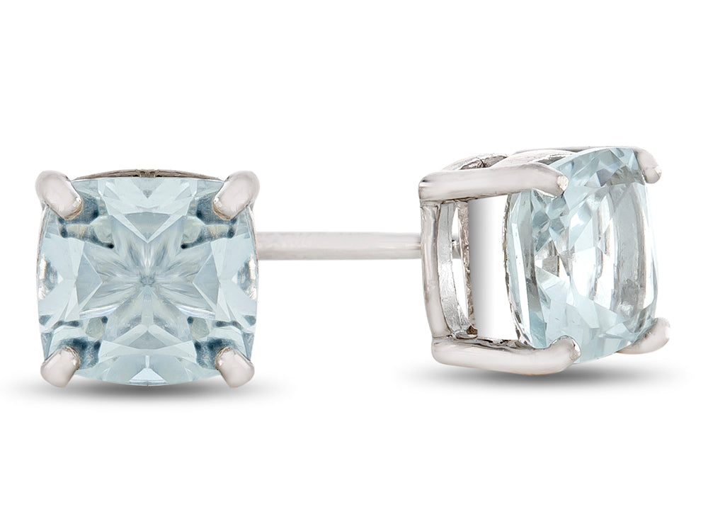 FJC Finejewelers 6x6mm Cushion-Cut White Topaz Post-With-Friction-Back Stud Earrings