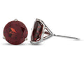 FJC Finejewelers 10k White Gold 3-Pronged Martini 7mm Round Garnet Stud Earrings