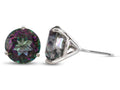 FJC Finejewelers 10k White Gold 3-Pronged Martini 7mm Round Mystic Topaz Stud Earrings
