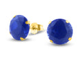 FJC Finejewelers 10k Yellow Gold 8.00 cttw 10mm Round Created Blue Sapphire Stud Earrings