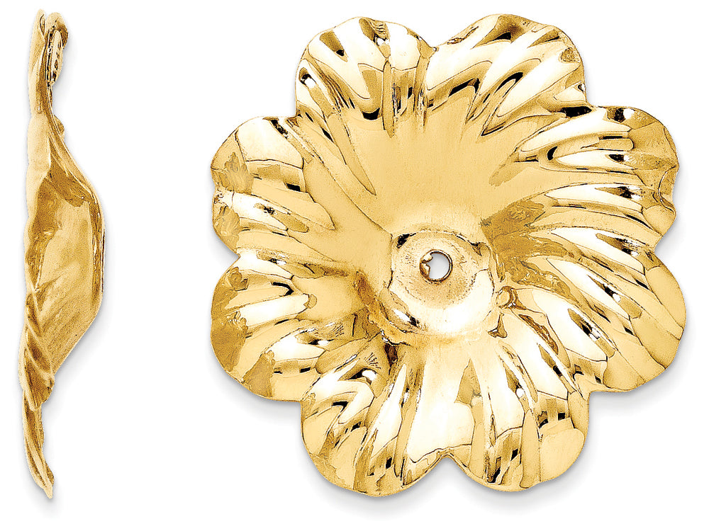 FJC Finejewelers 14k Yellow Gold Polished Floral Earring Jackets