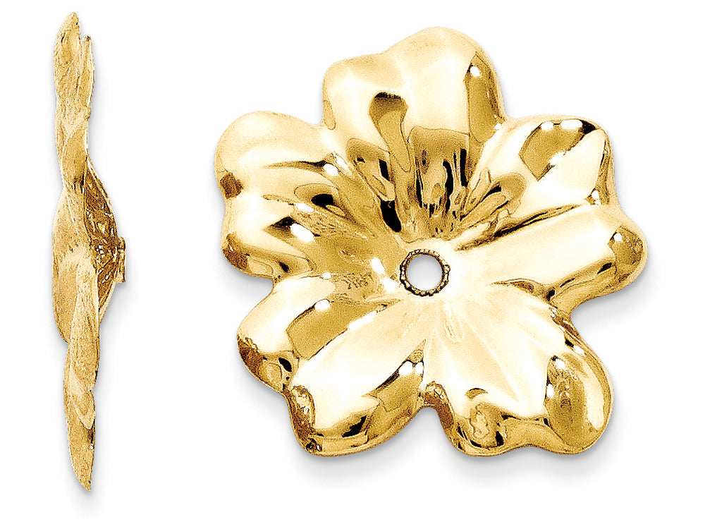 FJC Finejewelers 14k Yellow Gold Polished Floral Earring Jackets