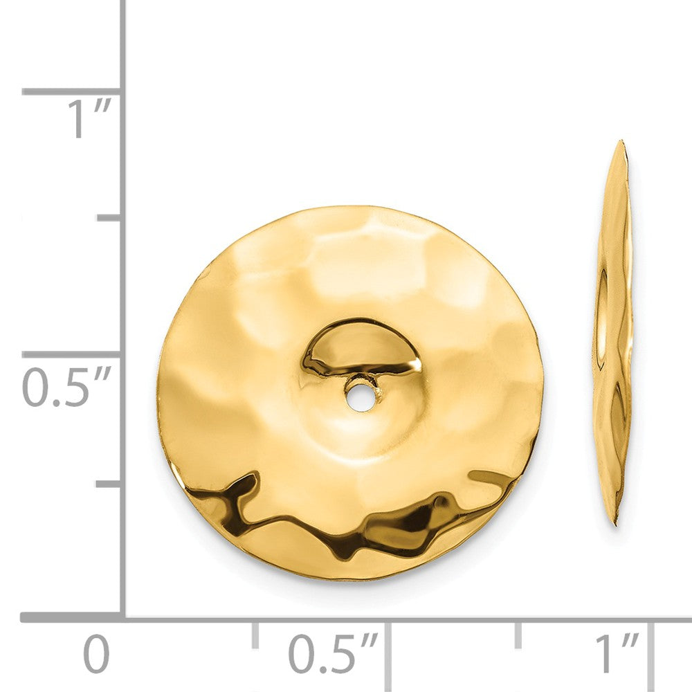 FJC Finejewelers 14k Yellow Gold Polished Hammered Disc Earring Jackets