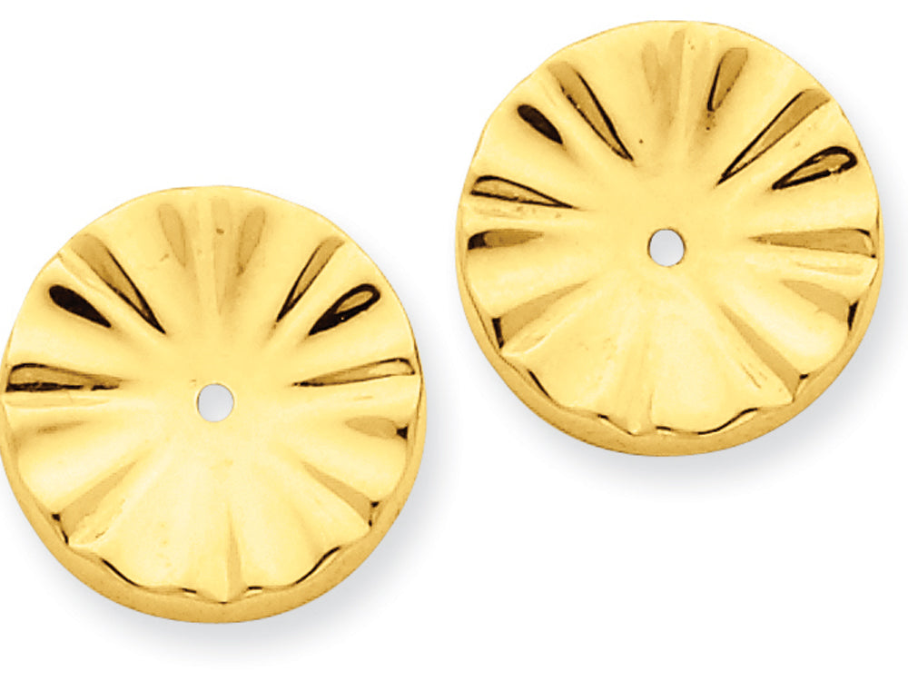 FJC Finejewelers 14k Yellow Gold Polished Sunburst Earring Jackets