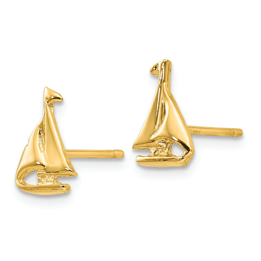 FJC Finejewelers 14k Yellow Gold Sail Boat Earrings