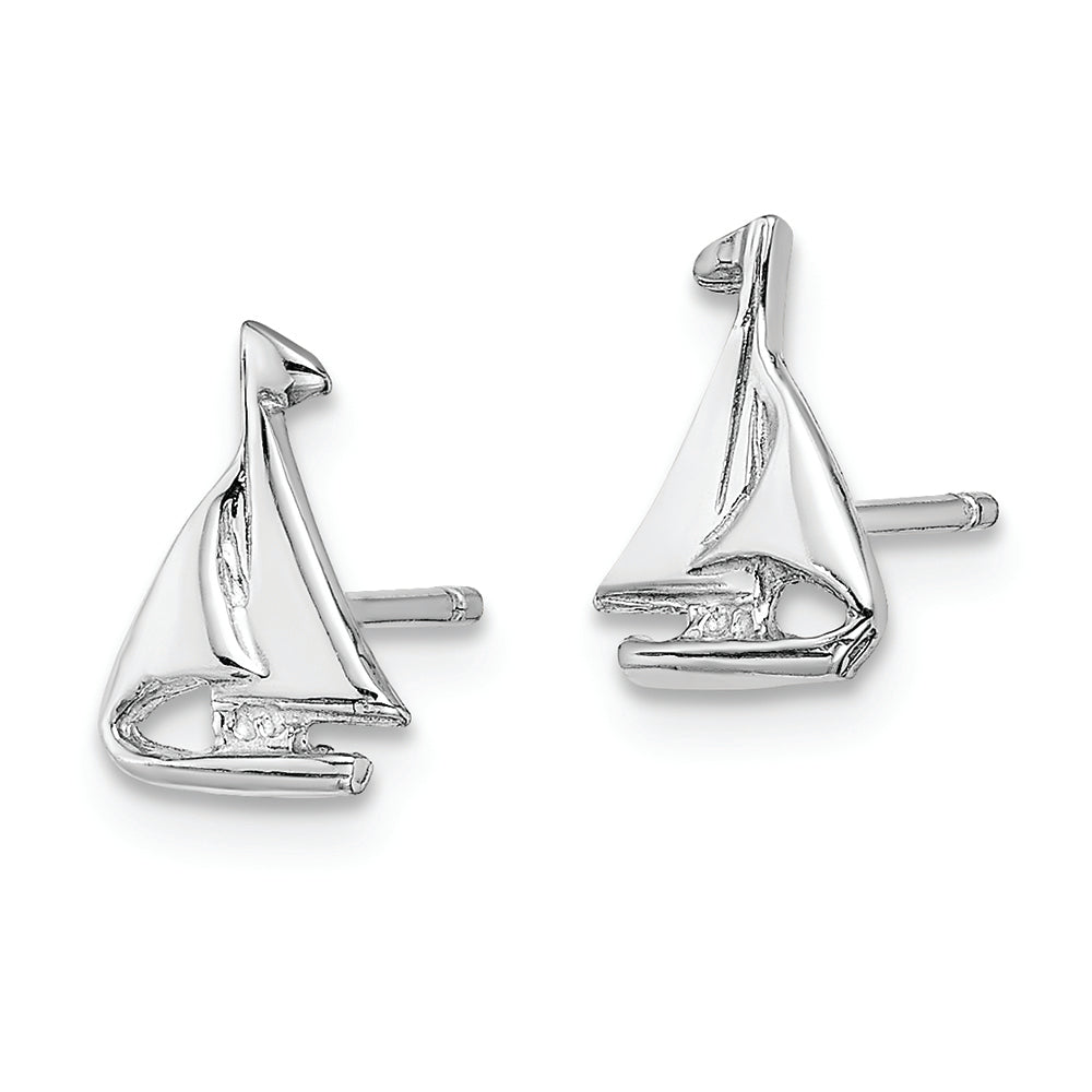 FJC Finejewelers 14k White Gold White Mini Sailboat Post Earrings