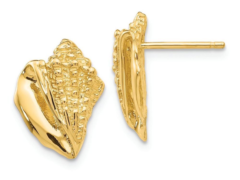 FJC Finejewelers 14k Yellow Gold Conch Shell Earrings