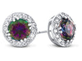 FJC Finejewelers 10k White Gold 6mm Round Mystic Topaz with White Topaz accent stones Halo Earrings