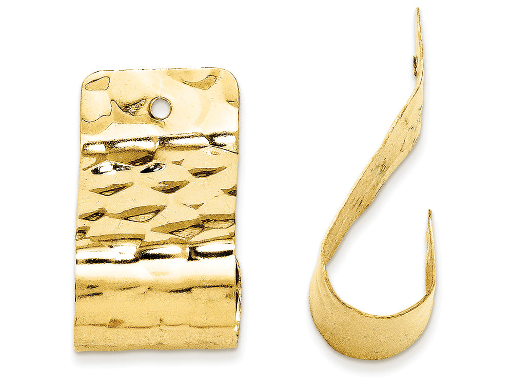 FJC Finejewelers 14k Yellow Gold Polished Hammered Earring Jackets