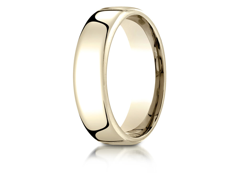 Benchmark 10k White Gold 6.5mm European Comfort-fit Ring