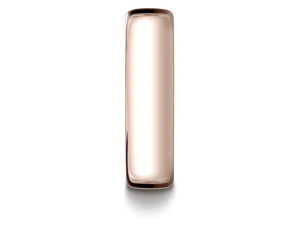 Benchmark 14k Rose Gold 6.5mm European Comfort-fit Wedding Band / Ring