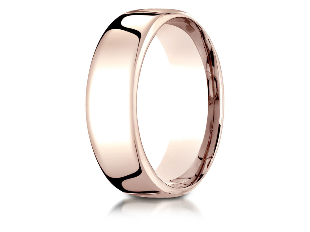 Benchmark 14k Rose Gold 7.5mm European Comfort-fit Wedding Band / Ring