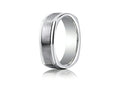 Benchmark 7mm Comfort-fit Satin-finished Four-sided Carved Design Wedding Band Ring