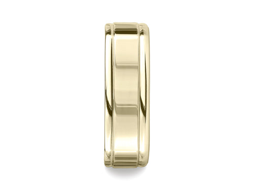 Benchmark 7mm Comfort-fit High Polished Four-sided Carved Design Wedding Band Ring