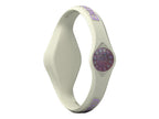 Enerwatch by Pixelmoda Power Silicone Watch White With Violet Letters Large Size