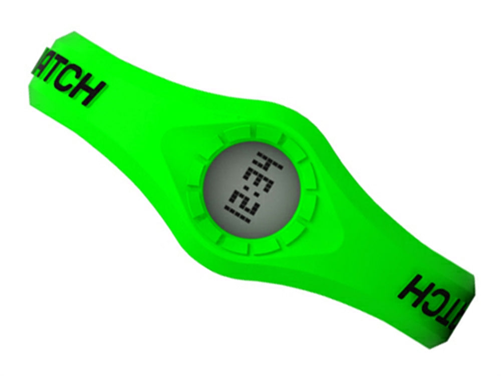Enerwatch by Pixelmoda Power Silicone Watch Green With White Letters Large Size