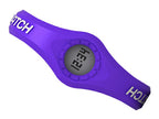 Enerwatch by Pixelmoda Power Silicone Watch Dark Violet With White Letters Large Size