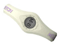 Enerwatch by Pixelmoda Power Silicone Watch White With Violet Letters Large Size