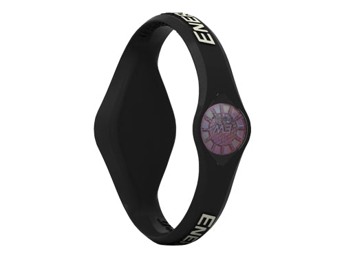 Enerwatch by Pixelmoda Power Silicone Watch Black With White Letters Large Size