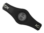 Enerwatch by Pixelmoda Power Silicone Watch Black With White Letters Large Size