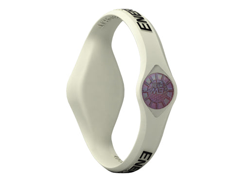 Enerwatch by Pixelmoda Power Silicone Watch White With Black Letters Large Size