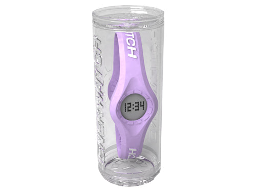 Enerwatch by Pixelmoda Power Silicone Watch Violet With White Letters Large Size
