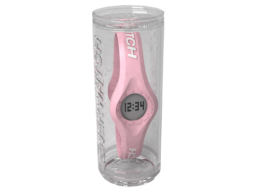 Enerwatch by Pixelmoda Power Silicone Watch Rose With White Letters Large Size