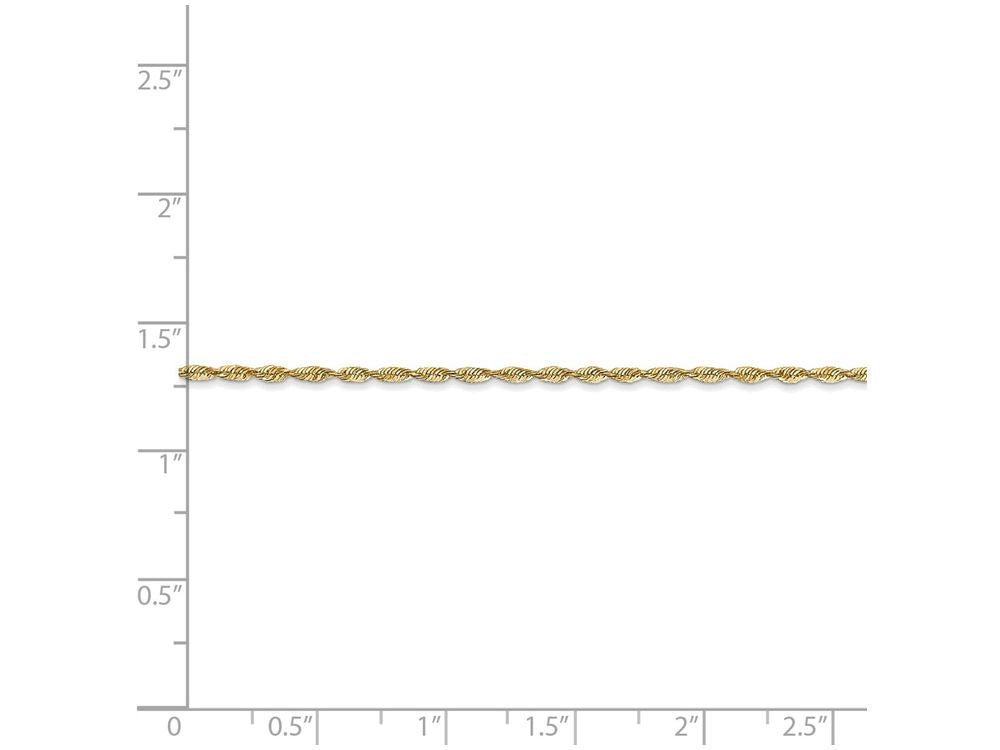 FJC Finejewelers 9 Inch 14k Yellow Gold 1.5mm bright-cut Extra-light Rope Chain Ankle Bracelet