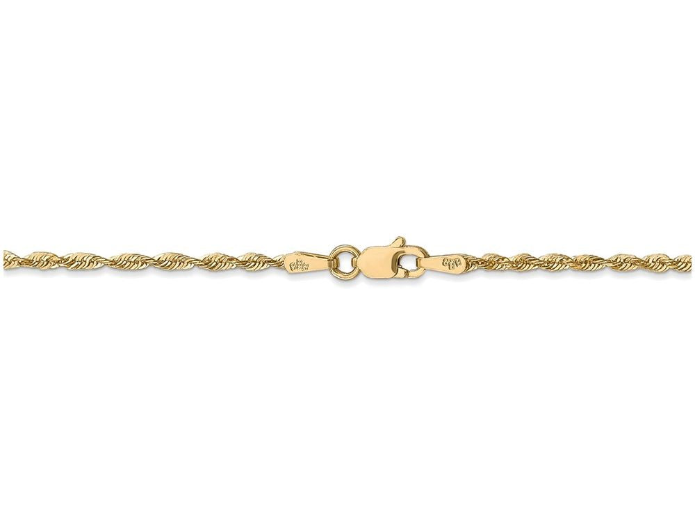 FJC Finejewelers 8 Inch 14k Yellow Gold 1.8mm Bright-cut Extra-light Rope Chain Bracelet