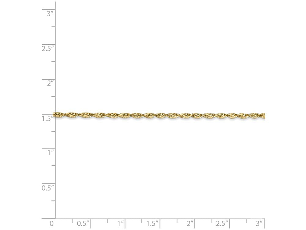 FJC Finejewelers 8 Inch 14k Yellow Gold 1.8mm Bright-cut Extra-light Rope Chain Bracelet