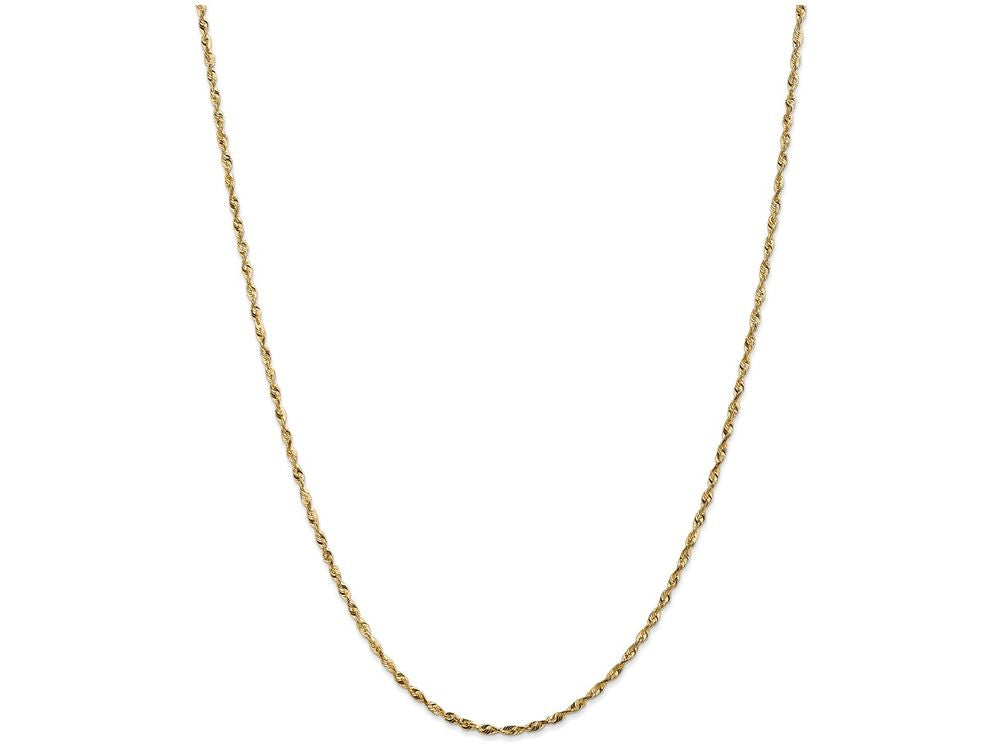FJC Finejewelers 8 Inch 14k Yellow Gold 1.8mm Bright-cut Extra-light Rope Chain Bracelet
