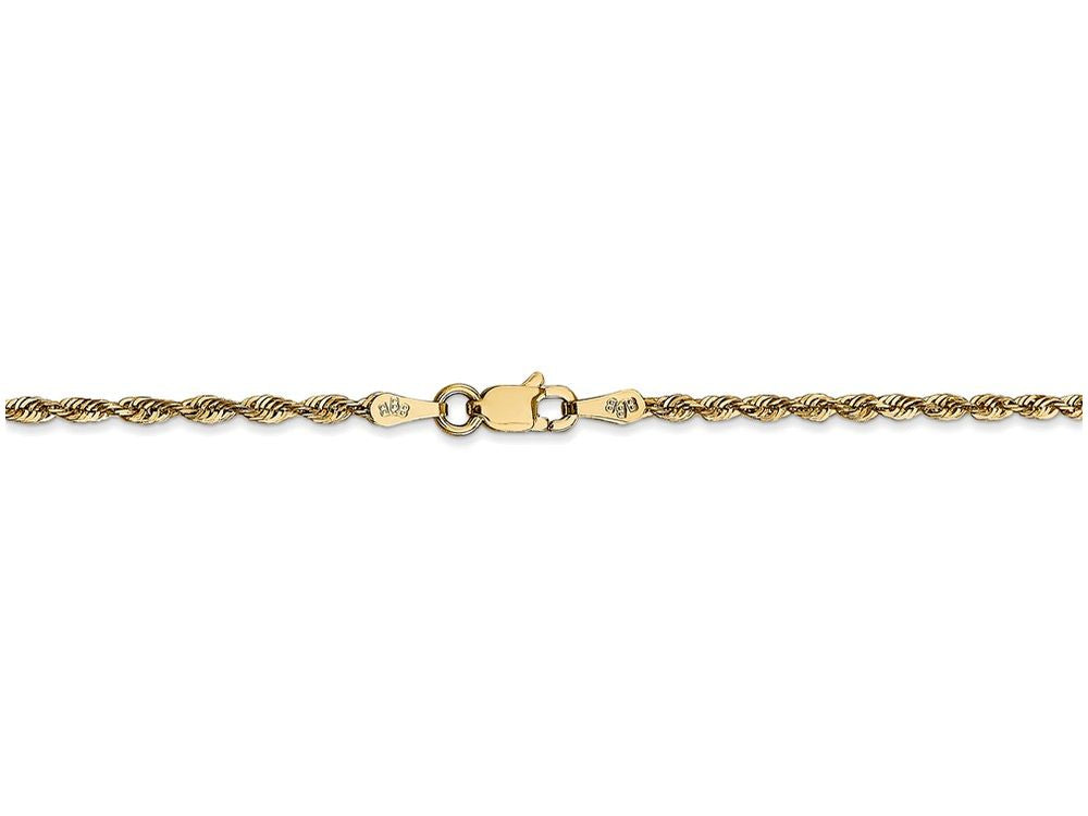 FJC Finejewelers 8 Inch 14k Yellow Gold 2.0mm Bright-cut Extra-light Rope Chain Bracelet