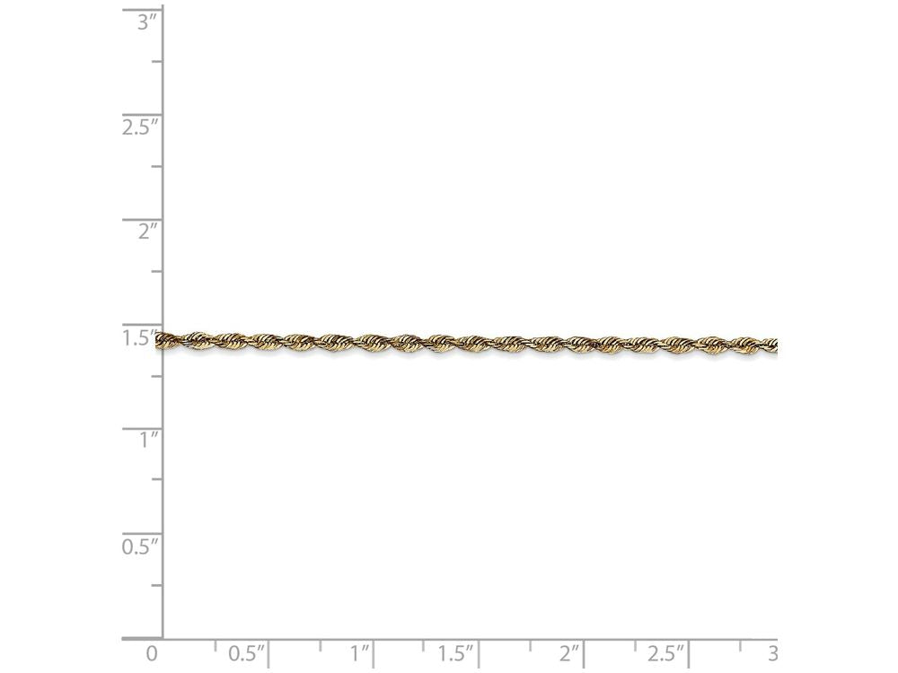 FJC Finejewelers 8 Inch 14k Yellow Gold 2.0mm Bright-cut Extra-light Rope Chain Bracelet