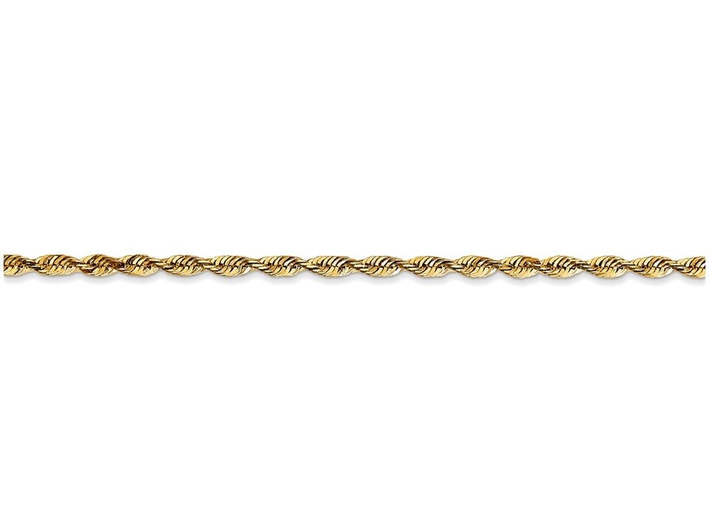 FJC Finejewelers 8 Inch 14k Yellow Gold 2.15mm Bright-cut Extra-light Rope Chain Bracelet