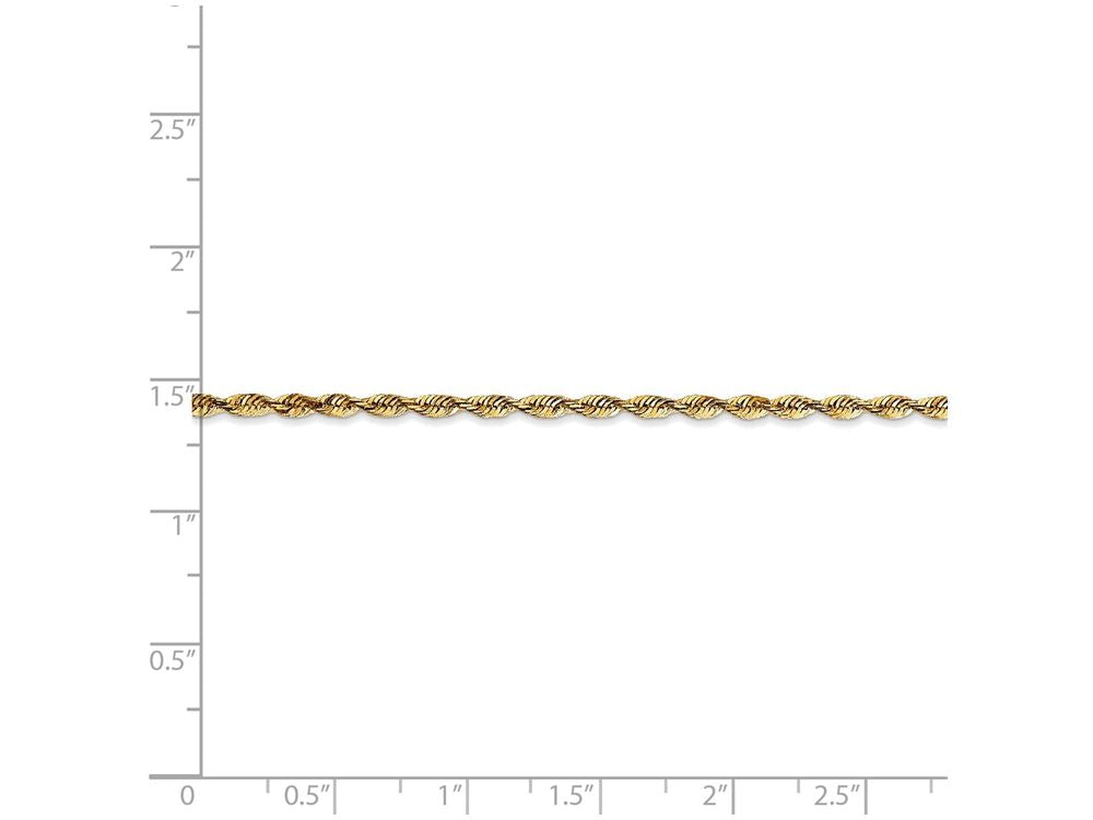 FJC Finejewelers 8 Inch 14k Yellow Gold 2.15mm Bright-cut Extra-light Rope Chain Bracelet