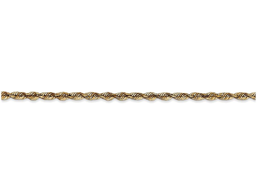 FJC Finejewelers 10 Inch 14k Yellow Gold 2.5mm Bright-cut Extra-light Rope Chain Ankle Bracelet