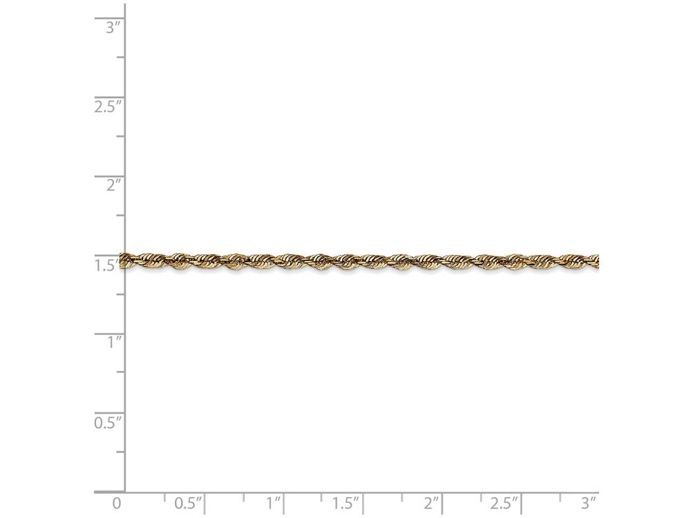 FJC Finejewelers 10 Inch 14k Yellow Gold 2.5mm Bright-cut Extra-light Rope Chain Ankle Bracelet