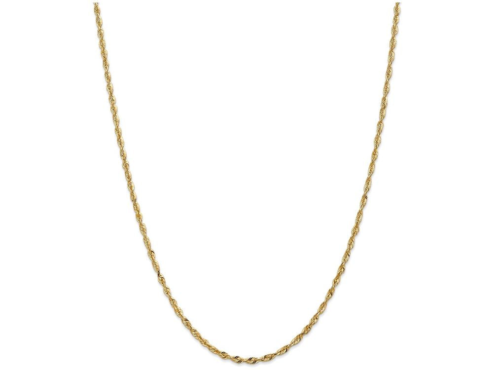 FJC Finejewelers 10 Inch 14k Yellow Gold 2.5mm Bright-cut Extra-light Rope Chain Ankle Bracelet