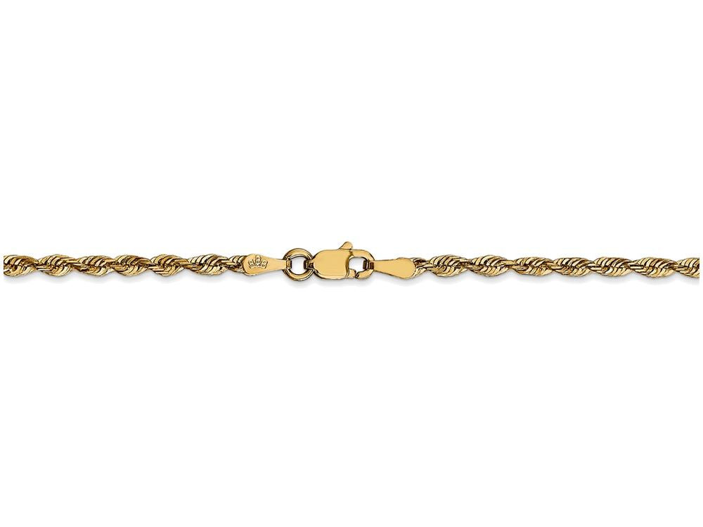 FJC Finejewelers 9 Inch 14k Yellow Gold 2.5mm Bright-cut Extra-light Rope Chain Ankle Bracelet