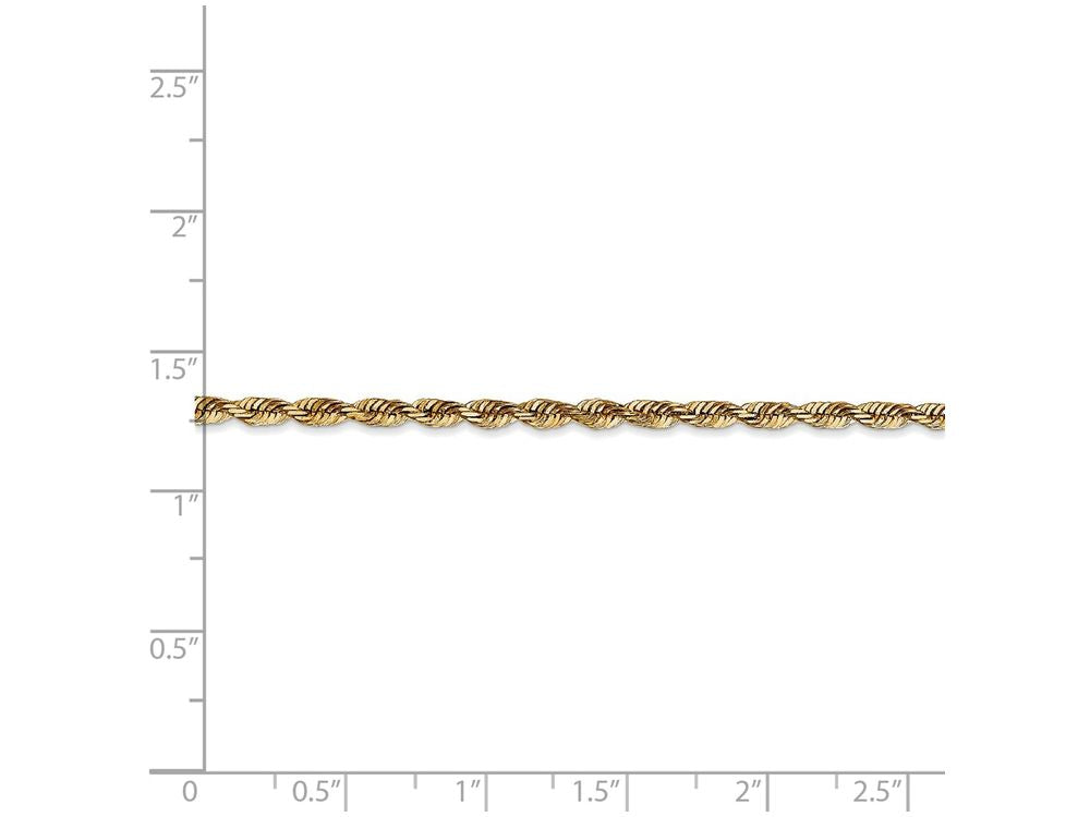 FJC Finejewelers 9 Inch 14k Yellow Gold 2.8mm Bright-cut Extra-light Rope Chain Ankle Bracelet