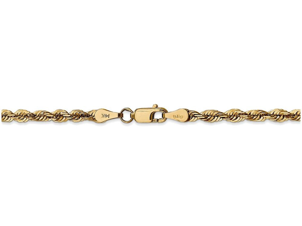 FJC Finejewelers 7 Inch 14k Yellow Gold 4mm Bright-cut Extra-light Rope Chain Bracelet