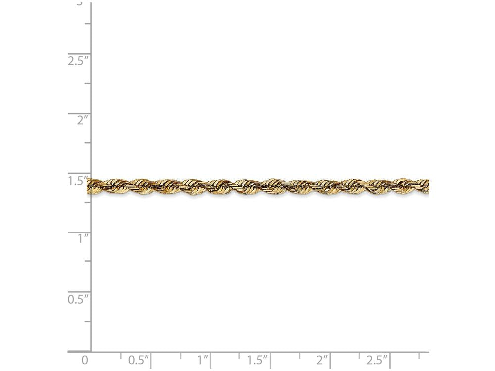 FJC Finejewelers 7 Inch 14k Yellow Gold 4mm Bright-cut Extra-light Rope Chain Bracelet