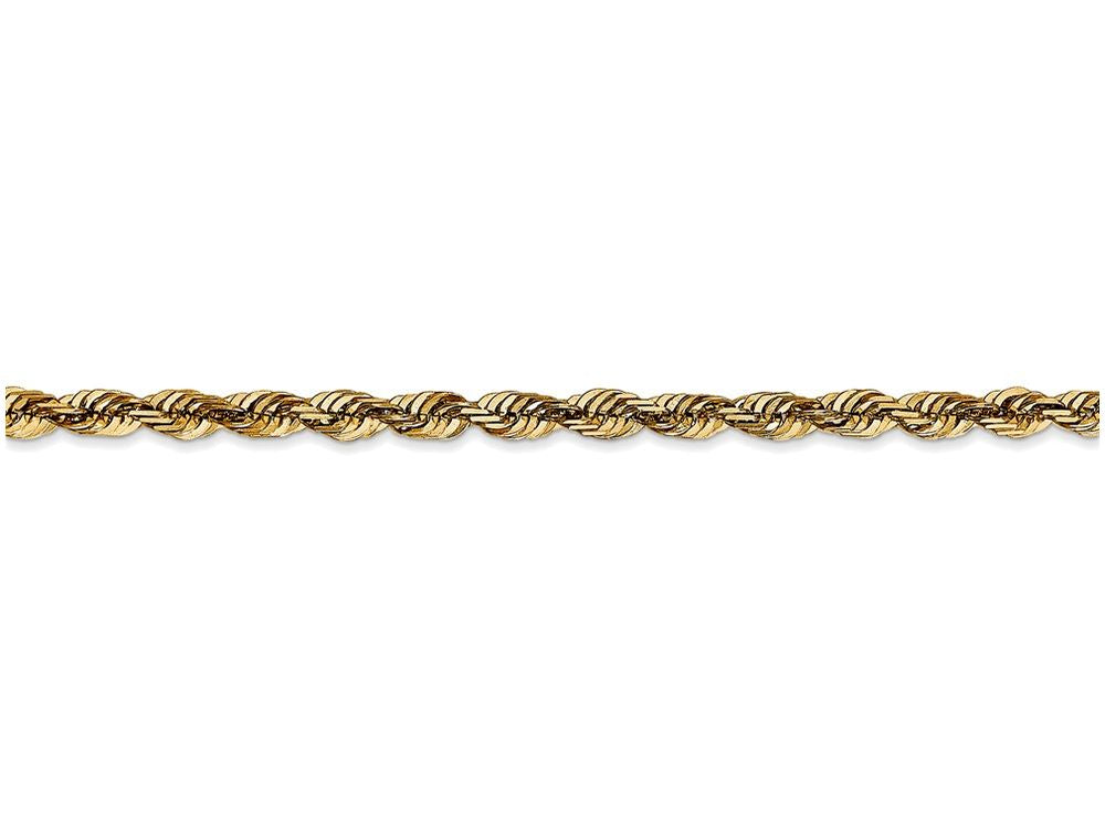 FJC Finejewelers 9 Inch 14k Yellow Gold 4mm Bright-cut Extra-light Rope Chain Ankle Bracelet