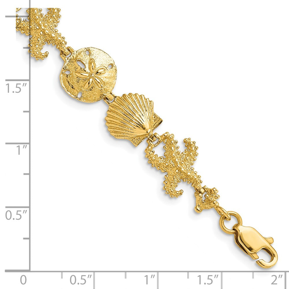FJC Finejewelers 14k Yellow Gold Seashell Theme Bracelet
