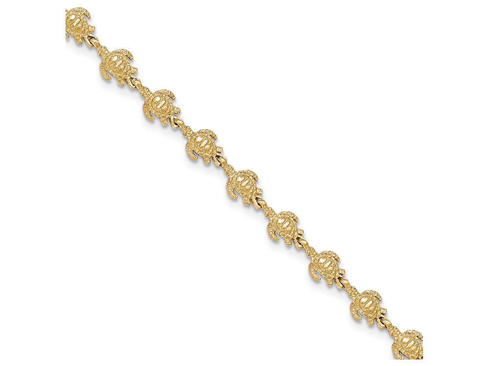 FJC Finejewelers 14k Yellow Gold Polished Textured Turtle Bracelet
