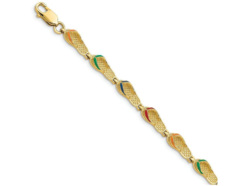 FJC Finejewelers Single Flip-flop with Alternating Color Straps Bracelet