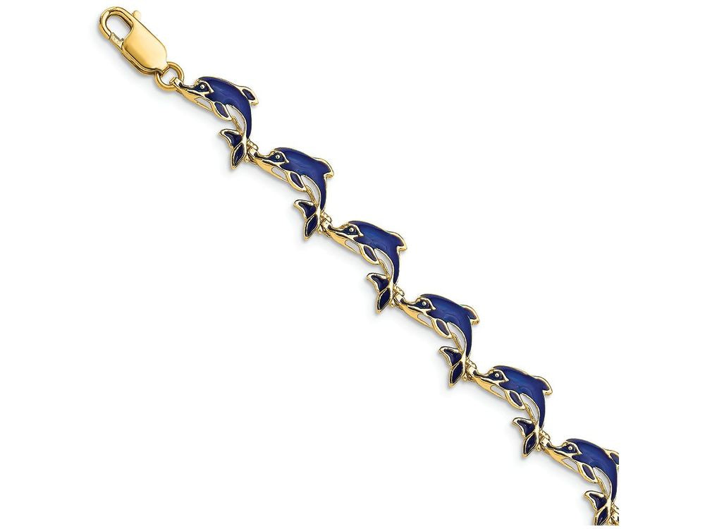FJC Finejewelers Enamel Dolphin Link Bracelet